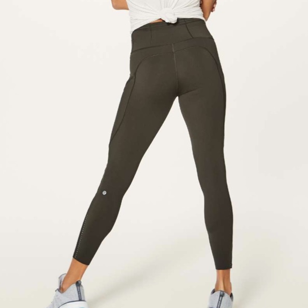 Lululemon Fast & Free 7/8 Tight Nulux Dark Olive